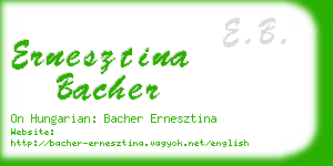 ernesztina bacher business card